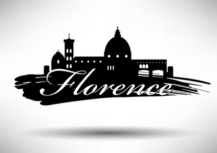 平面设计的佛罗伦萨城市天际线