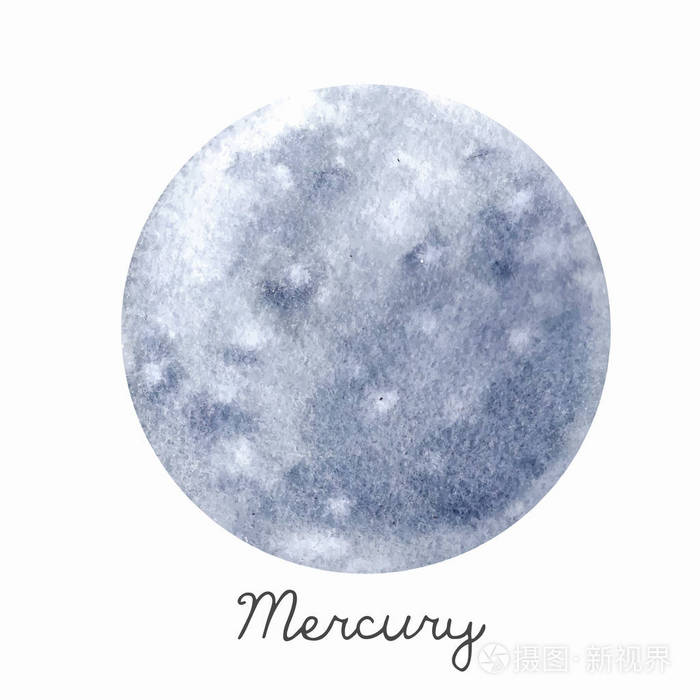 水彩水星行星向量例证