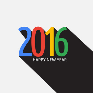 快乐新的一年 2016年卡片矢量图
