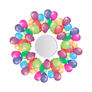 飞行气球边框与圆圈空白为您的文字或设计