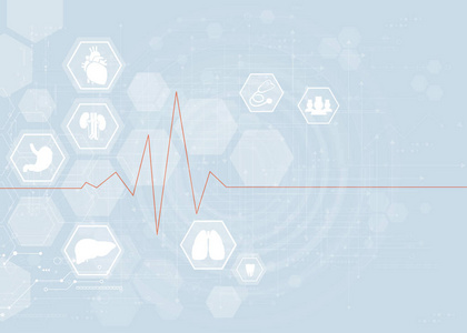 抽象的医疗健康护理标志图标设计创新概念背景