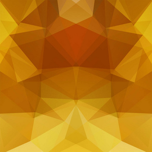 几何图案, 多边形三角形矢量背景, 黄色, 棕色色调。插图模式