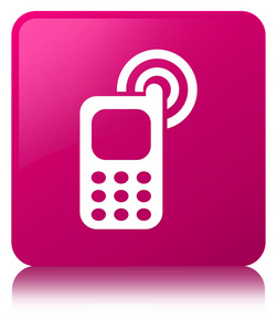 手机铃声图标粉红色方形按钮