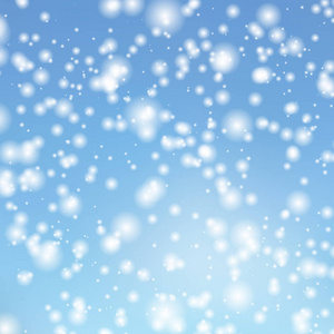 矢量背景与图像飘落的雪花在天空中