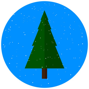平面设计中的雪的圣诞树
