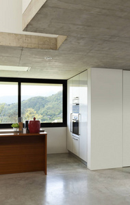 在水泥 细节厨房室内漂亮的现代房子