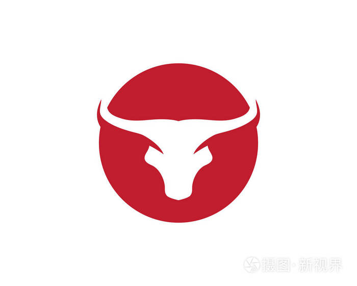 红牛金牛座 logo 模板矢量图标插画