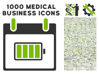 1000 电池日历天图标医疗业务符号