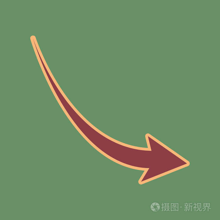 递减箭头符号.矢量.皮革图标和醇厚杏 h