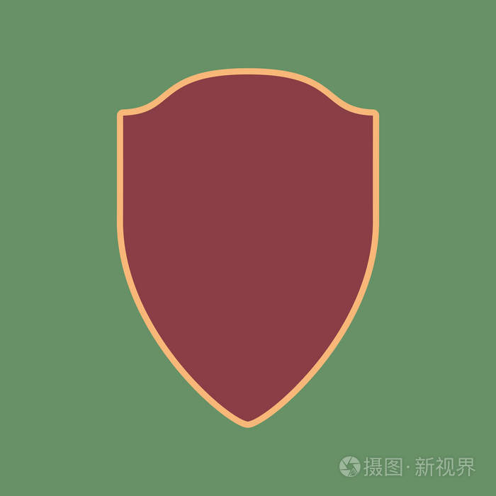 盾牌标志插图.矢量.皮革图标和醇厚 apric