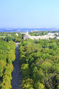 从鸟瞰图看城市公园。顶部视图