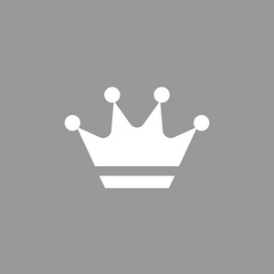 在灰色的背景上孤立的时尚平面样式的皇冠图标。您的 web 站点设计 徽标 应用矢量图，Eps10 的符号