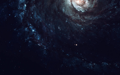 夜晚的宇宙探索：宇航员行星和星云
