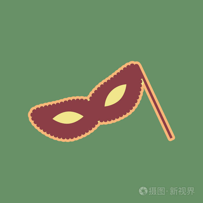 传统的威尼斯狂欢节装饰面具标志.矢量.脊髓