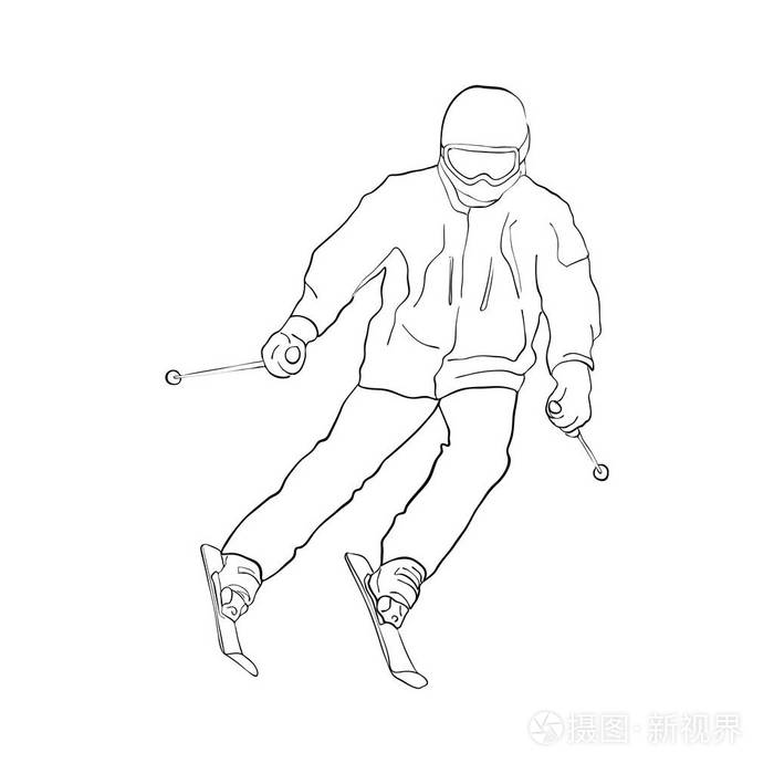 矢量滑雪人插画-正版商用图片0fimq9-摄图新视界