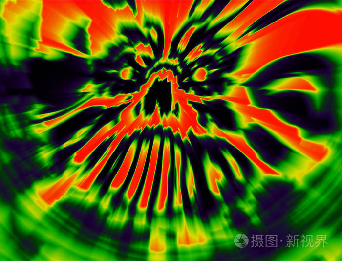 摄图新视界 照片 抽象 愤怒的吸血鬼头骨恐怖流派插图.jpg