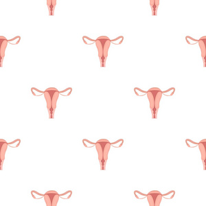 子宫中孤立的白色背景上的卡通风格的图标。怀孕模式股票矢量图