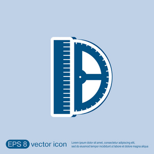 尺和量角器。字符几何