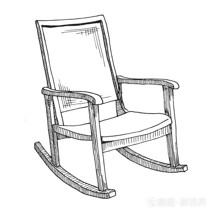 素描一张舒适的椅子.矢量插图