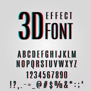 字体的立体 3d 效果