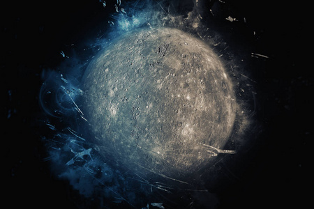 行星艺术汞。这幅图像由美国国家航空航天局提供的元素