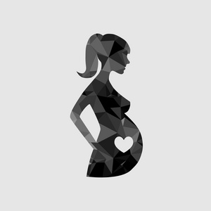 孕妇标志图标矢量。妇女怀孕符号