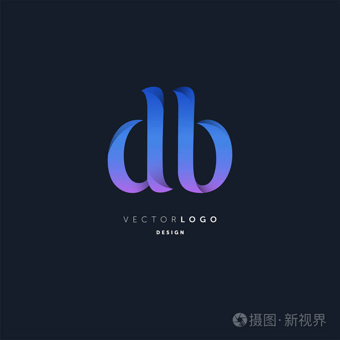 联合db 字母徽标, 名片模板, 矢量