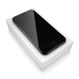 黑屏的 3d 渲染黑色亚光智能手机