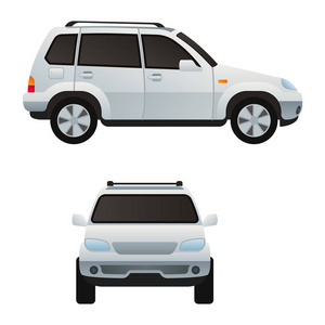 汽车汽车运输类型设计旅行种族模型技术风格和通用汽车当代儿童玩具平面矢量图示