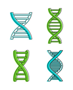 Dna 图标集, 颜色轮廓样式