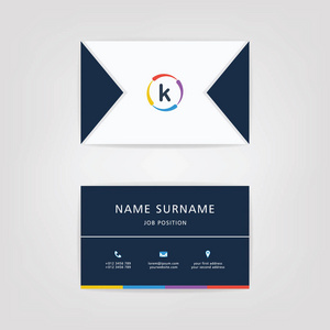 K 简单的 Id 卡徽标或图标为您的业务