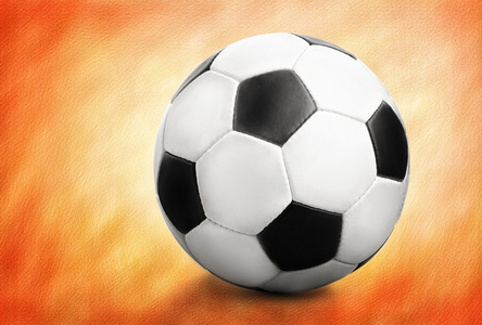 足球在橙色背景
