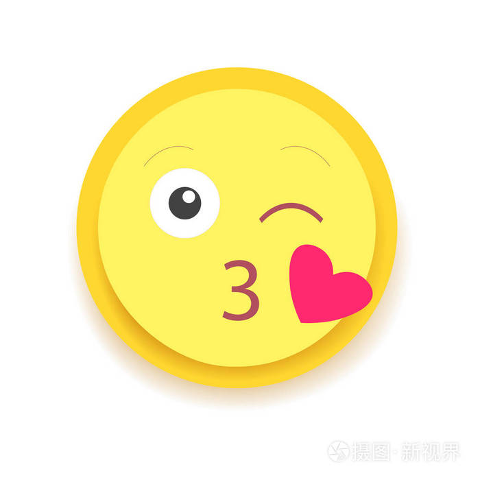 emodji 图标.用于聊天,留言,网站的图释.孤立向量插图