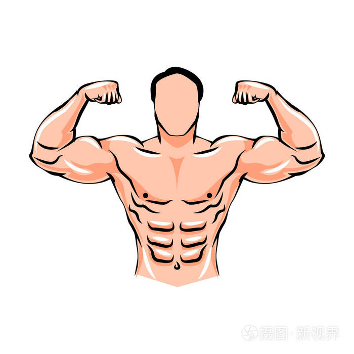 健身.广告健身运动.强壮的肌肉.矢量