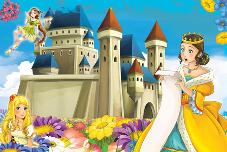 公主与仙女卡通场景