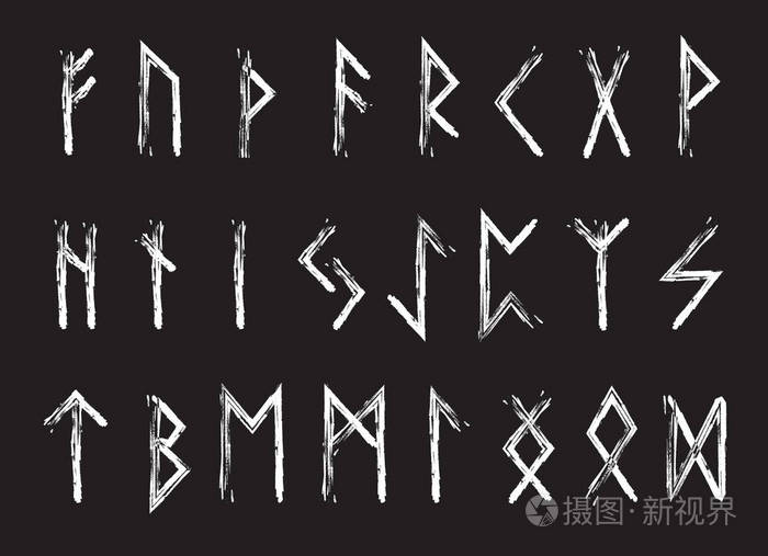 符文的字母表.写古代.futhark.矢量图