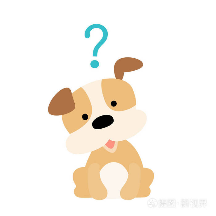 小狗想知道卡通人物矢量