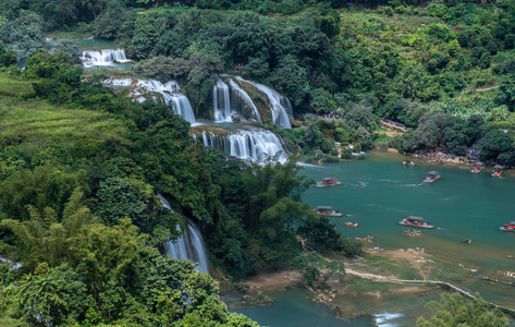 Gioc德天 waterfallban Gioc 瀑布是越南最壮观的瀑布, 位于大坝翠公社, Trung 庆区, 曹浜。Gio