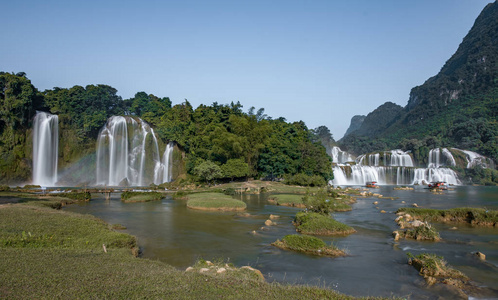 Gioc德天 waterfallban Gioc 瀑布是越南最壮观的瀑布, 位于大坝翠公社, Trung 庆区, 曹浜。Gio