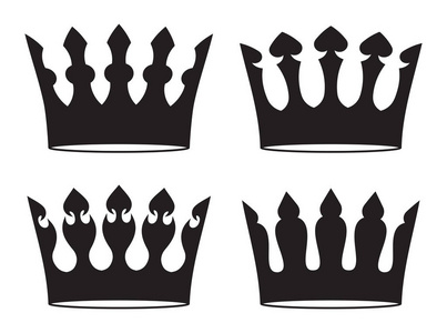 白色背景纹章设计的四黑冠集