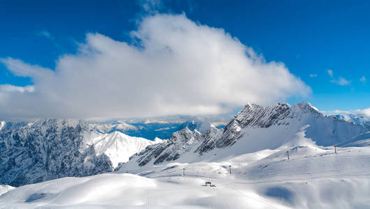 德国巴伐利亚阿尔卑斯山楚格峰滑雪度假村