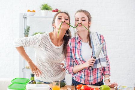 女人准备的健康食品