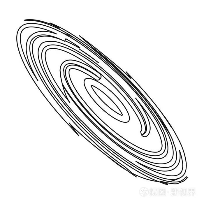 插画 黑洞在白色背景上孤立的大纲样式图标.行星象征股票矢量图.