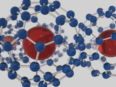 原子和 molecule.3d 渲染的抽象符号