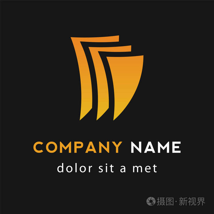 三自由三角形黄色和橙色颜色标志, 矢量伊路斯特拉