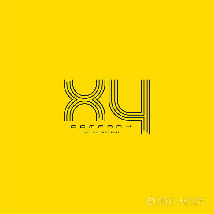线条xy 字母徽标, 名片模板, 矢量