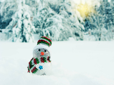 快乐雪人圣诞贺卡雪和雪花