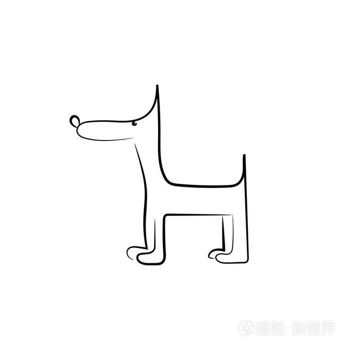 插画 滑稽的黑狗剪影为您的设计.矢量插图.eps
