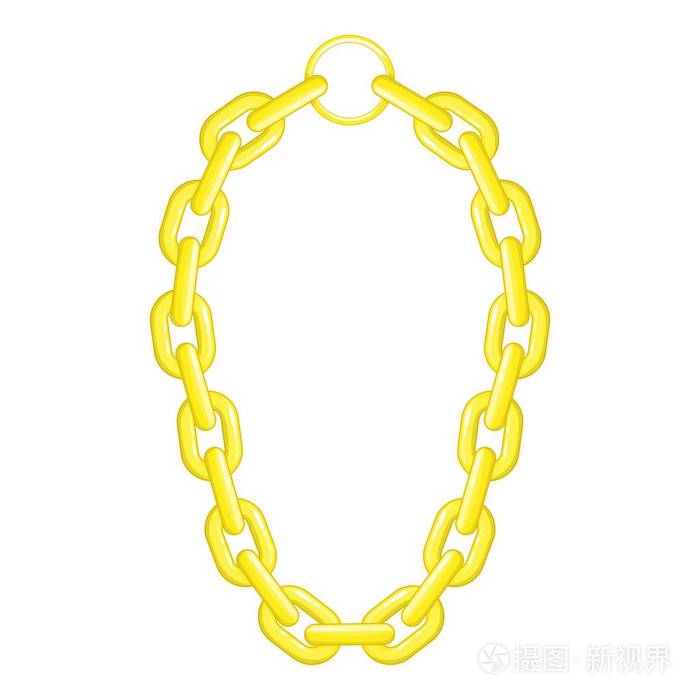 金链项链图标,卡通风格插画-正版商用图片0ftpei-摄图新视界