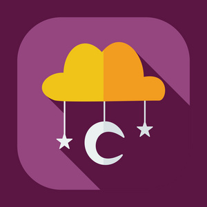 扁丝的现代化设计与阴影图标穆斯林天堂